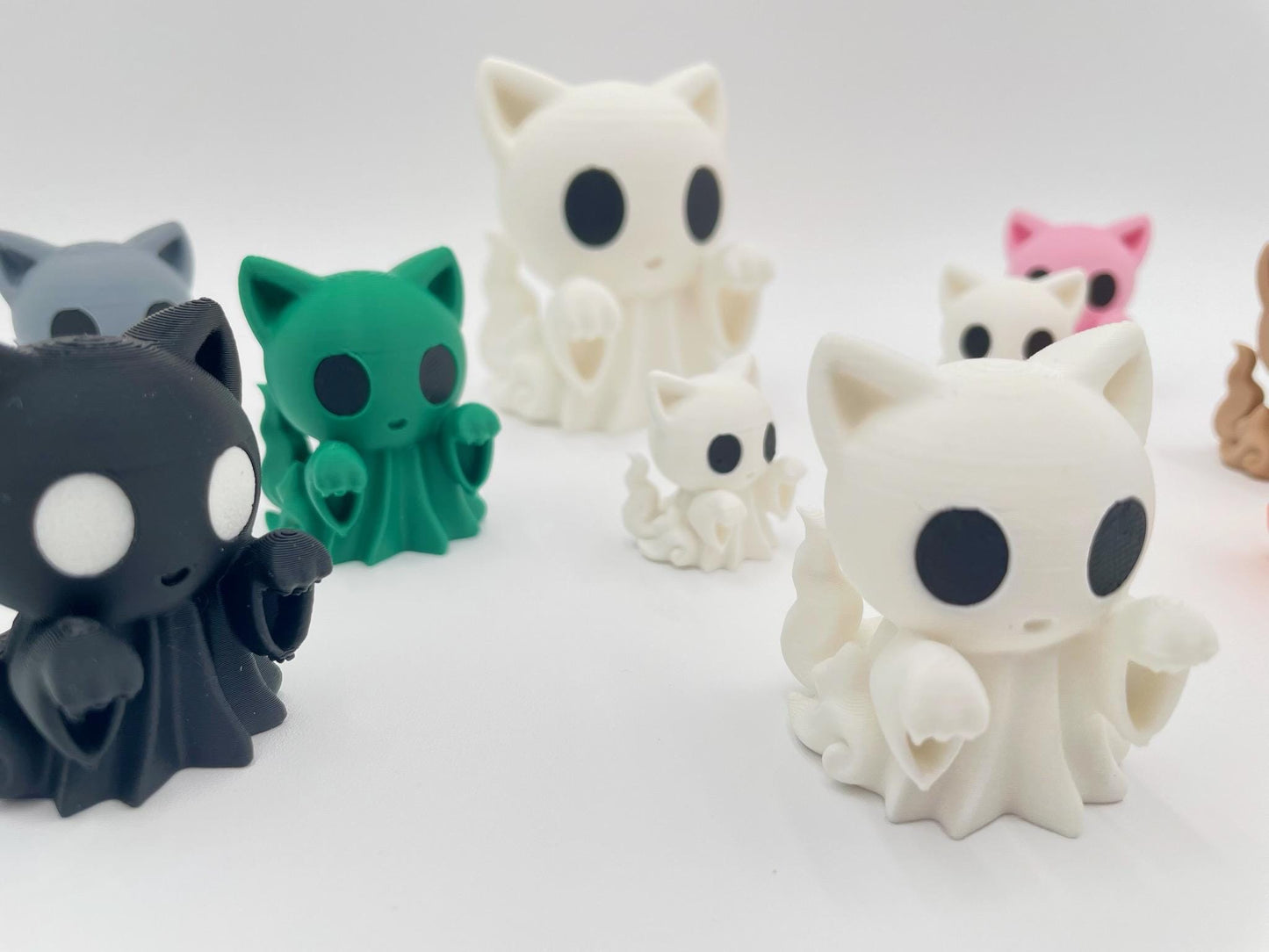 Ghost Cat Figurine | Kawaii Halloween Decor