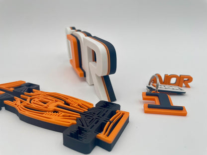Lando Norris Racing Gift Set | Personalized Keychain & Desk Sign