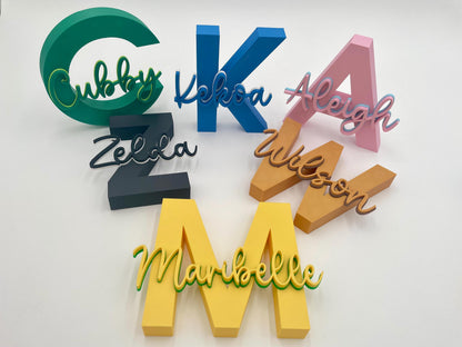Personalized 3D Name Sign | Custom Initial Nursery Wall Art
