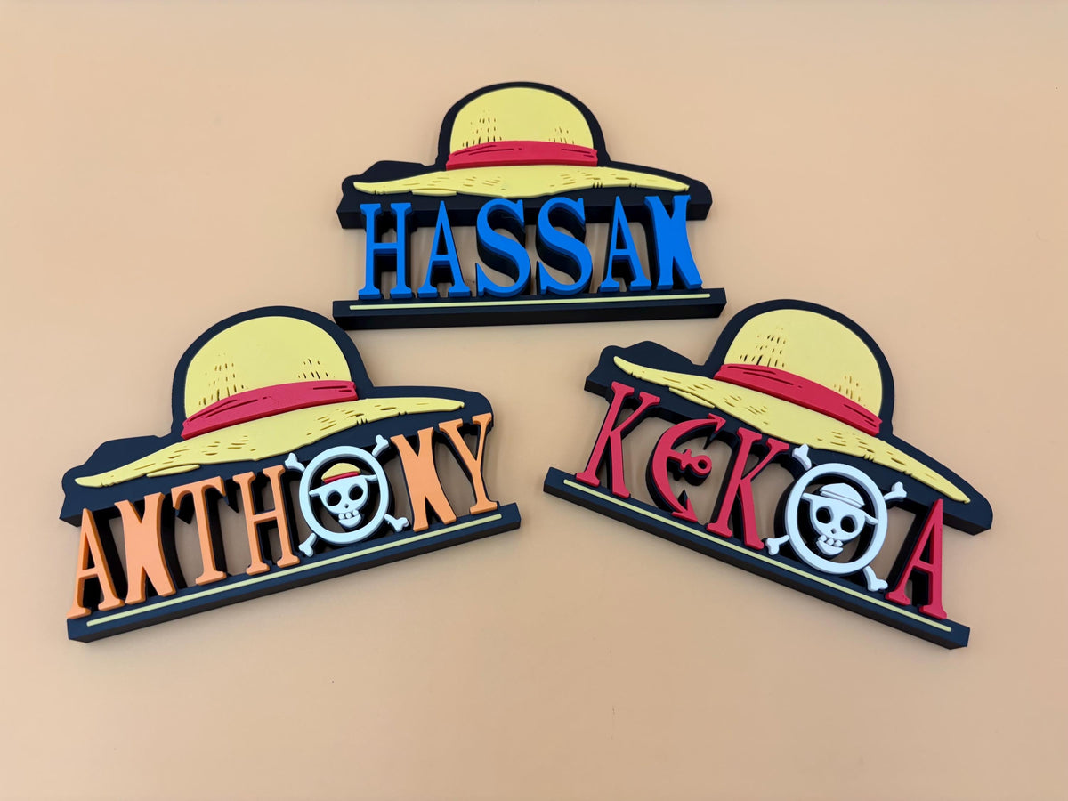 Custom One-of-a-Kind  Name Plate | Personalized Desk or Shelf Decor | Anime | Pirate | Custom Gifts