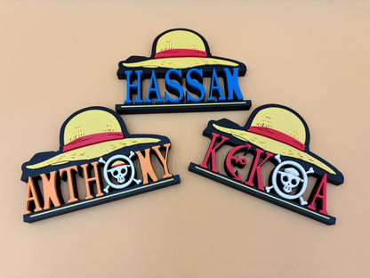 Custom One-of-a-Kind  Name Plate | Personalized Desk or Shelf Decor | Anime | Pirate | Custom Gifts