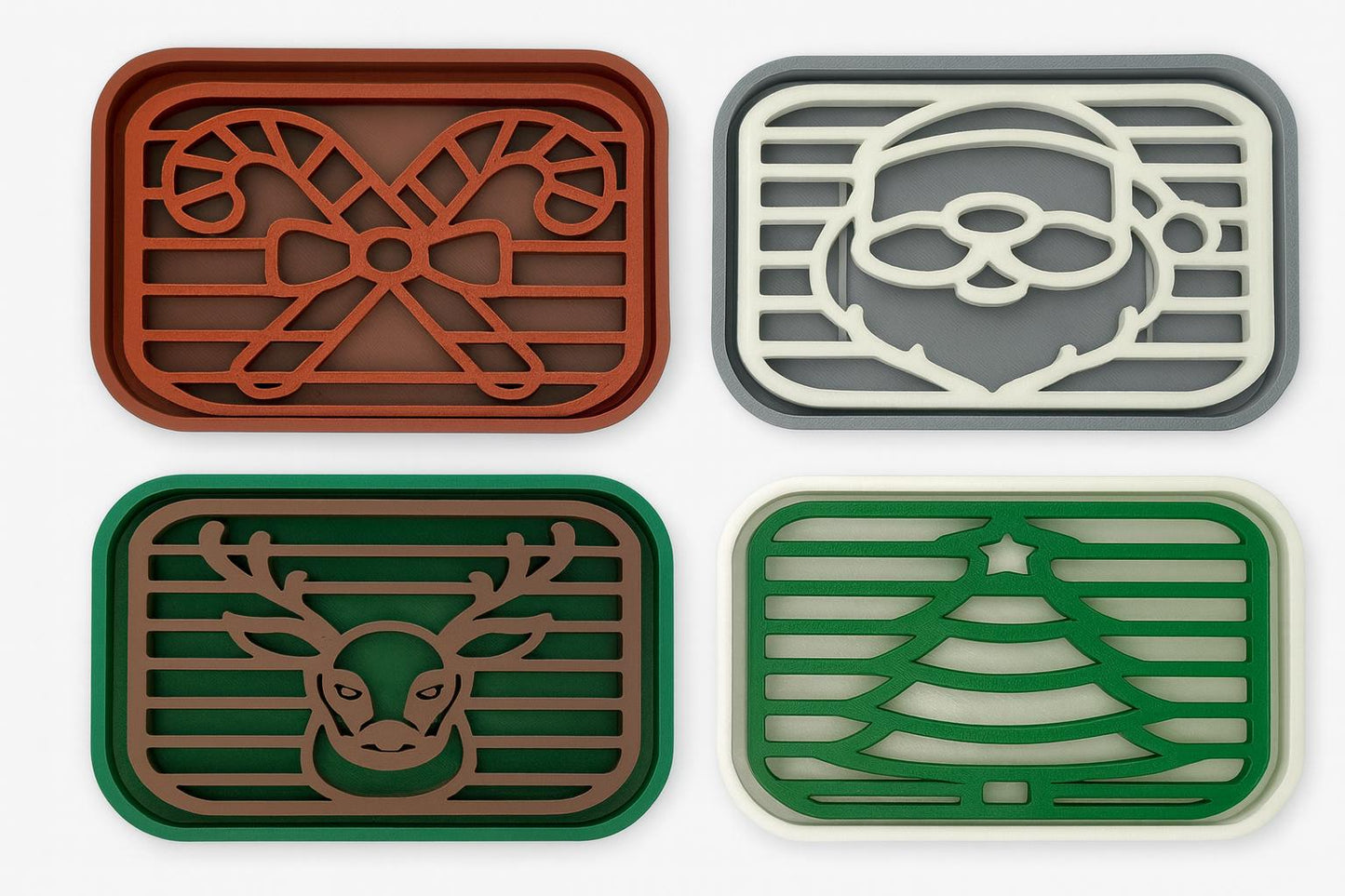 3D Printed Christmas Soap Dish Set | Holiday Bathroom Decor