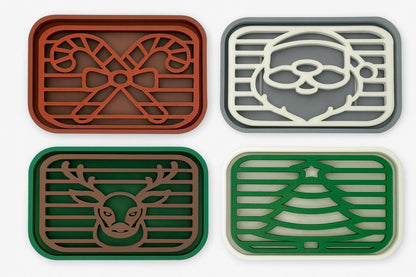 3D Printed Christmas Soap Dish Set | Holiday Bathroom Decor