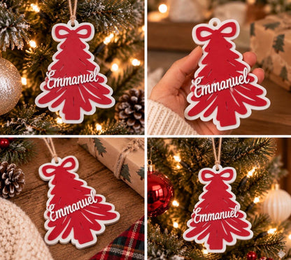 Personalized Christmas Tree Ornament with Name, Custom 3D Printed Ornament, Family Christmas Keepsake, Stocking Stuffer, Holiday Gift