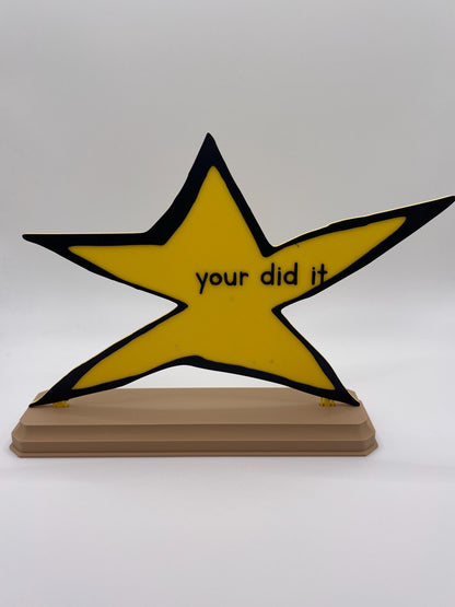Funny Custom Gold Star Trophy | Personalized Office Award