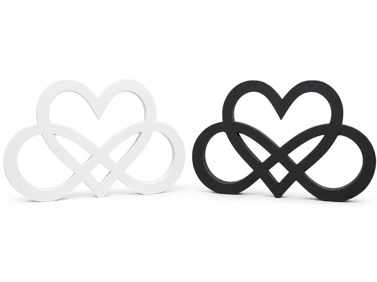 Personalized Infinity Heart Decor, Modern Love Knot Sculpture, Minimalist Couple Gift, Wedding Decor, Anniversary Gift, Shelf Decor