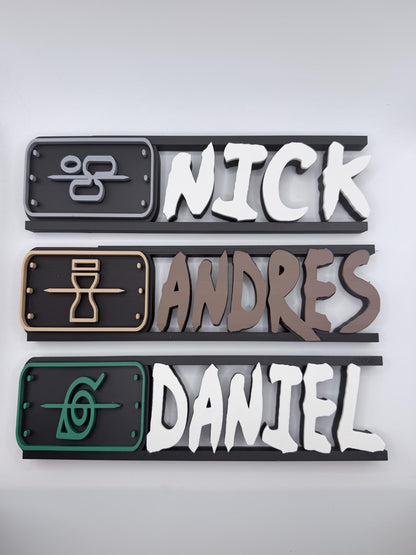 Custom Ninja Anime Name Plate | Personalized Desk Decor