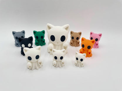 Ghost Cat Figurine, Kawaii Halloween Decor