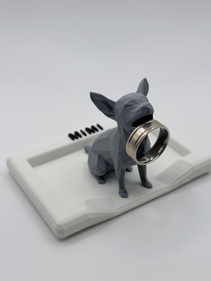 Personalized Chihuahua Ring Holder, Custom Dog Ring Dish with Name, Pet Lover Gift, Engagement Ring Holder, Dog Jewelry Tray