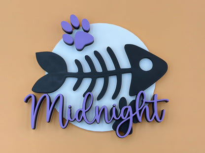 Personalized Cat Sign | Custom Name Sign | Cat Sign | Fish Sign | Wall Decor | Personalized Sign | Pet Gifts | Gift | Mom | Kitten | Catio