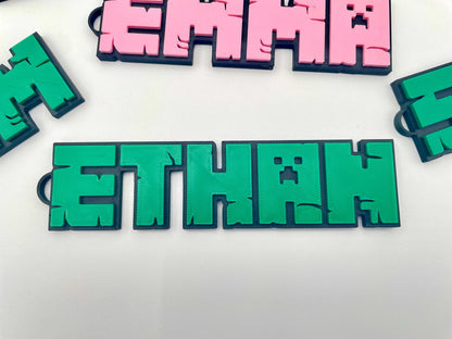 Gaming-Themed 3D Name Keychain | Custom Keyring for Consoles