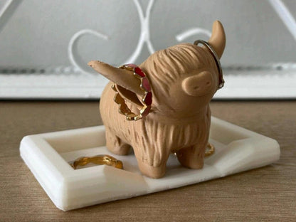 Highland Cow Ring Holder | Personalized Jewelry Dish