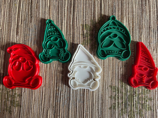 Festive Gnome Cookie Cutters, Set of 5 Holiday Baking Shapes