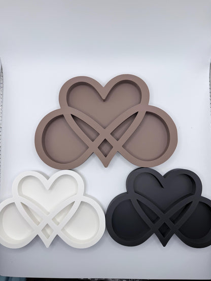 Personalized Infinity Heart Ring Holder, Jewelry Tray, Modern Love Knot Ring Dish, Wedding Gift, Anniversary Gift, Couple Decor