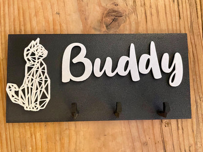 Personalized Cat Key Holder for Wall | Housewarming Gift