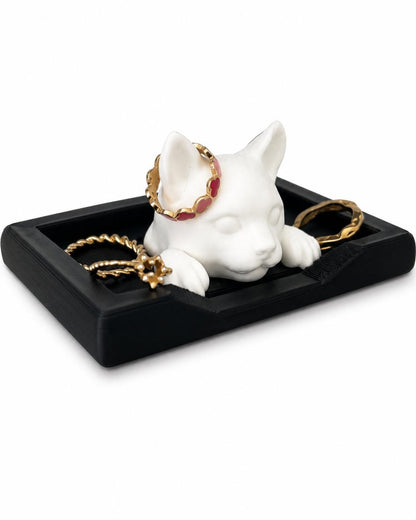 3D Printed Cat Ring Holder – Customizable Jewelry Dish, Gifts for Her