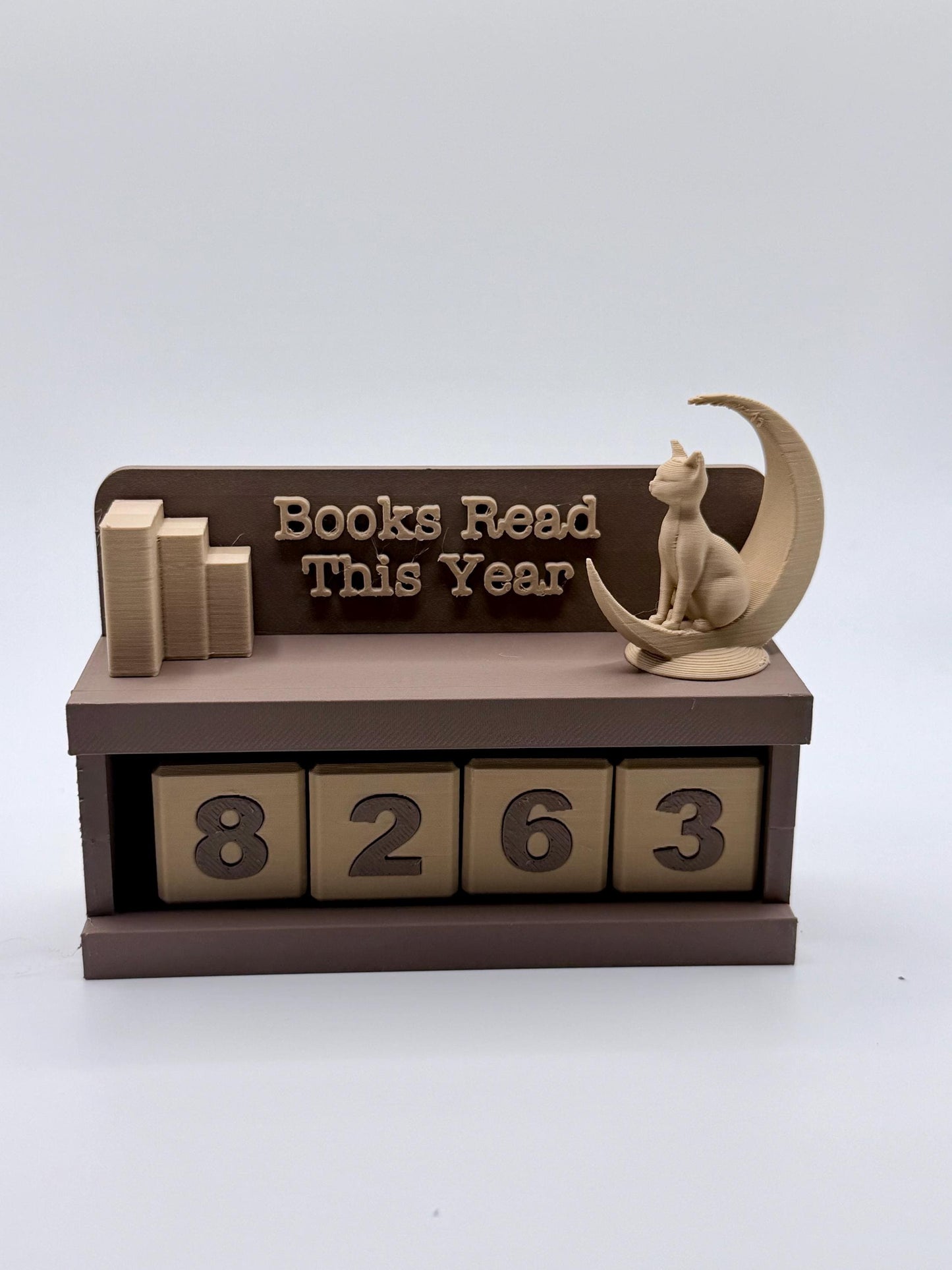 Books Read Tracker, 3D Printed Reading Goal Counter, Custom Book Lover Gift, Bookshelf Decor, Reading Challenge Display