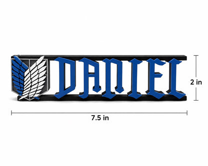 Custom Anime Style Name Sign | Gothic Gamer Desk Decor