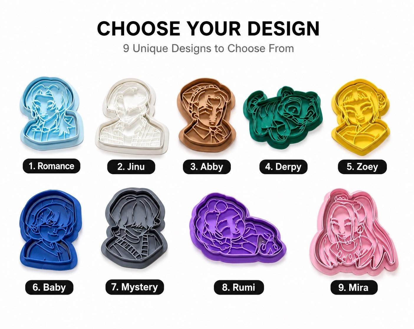 Anime Cookie Cutter Set | Character Fondant Cutters | Cute Baking Cutters | Cookie Stamp Set | Gift for Anime Fans