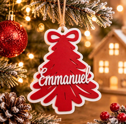 Personalized Christmas Tree Ornament with Name, Custom 3D Printed Ornament, Family Christmas Keepsake, Stocking Stuffer, Holiday Gift