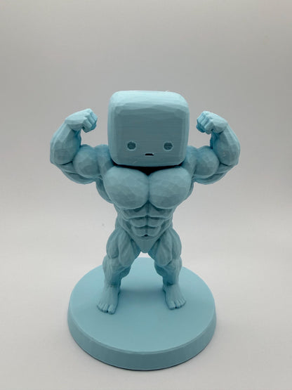 Buff Muscle Figure, Desk Decor, Cute Bodybuilder Collectible, Kawaii Desk Toy, Funny Gym Gift, Glow Option Available