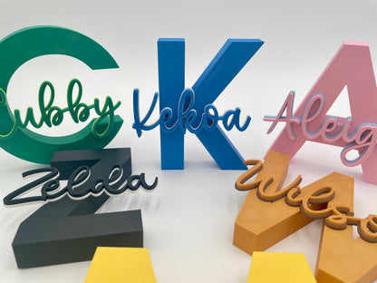 Personalized 3D Name Sign | Custom Initial Nursery Wall Art