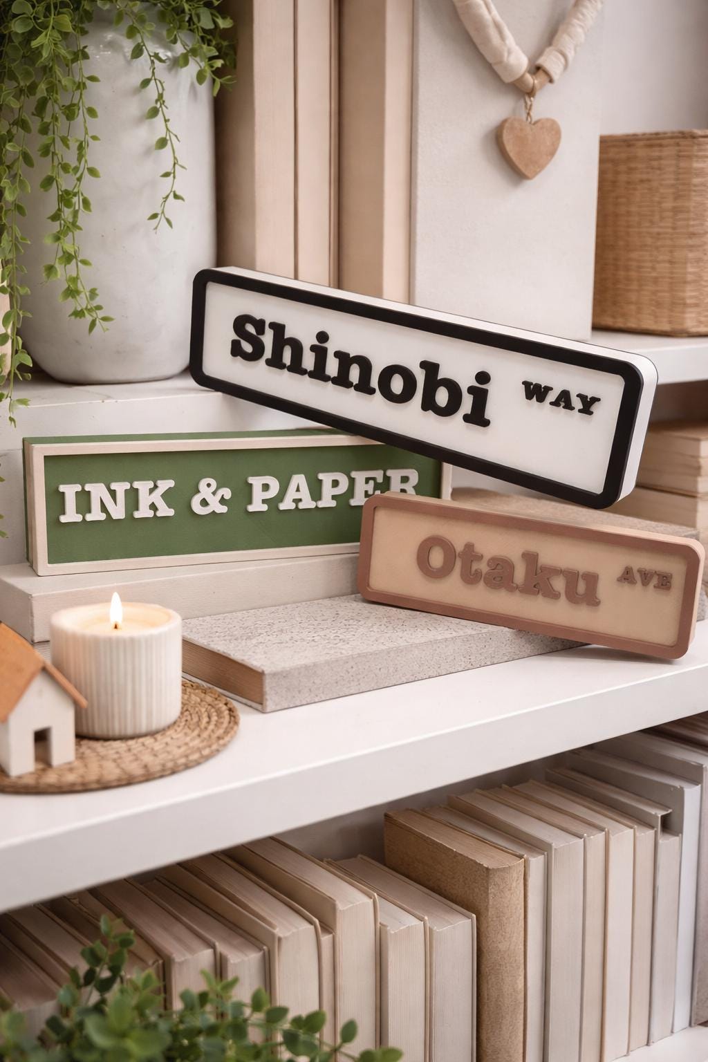 Personalized Bookshelf Sign, Book Lover Plaque