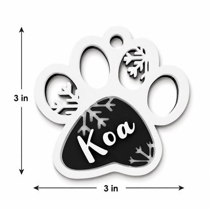 Puppy Paw Ornament | Custom Pet Name Christmas | Personalized Dog Christmas Ornament | Puppy Ornament | Pet Memorial Gift | Dog Lover Decor