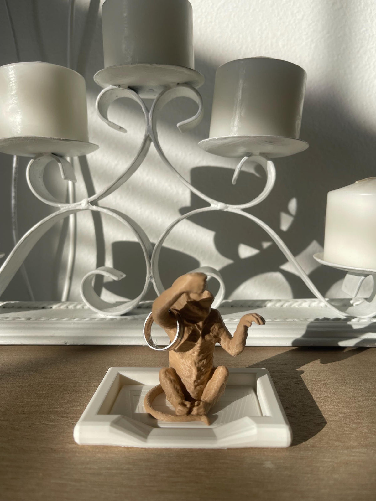 Monkey Ring Holder with Tray | Cute Animal Jewelry Dish