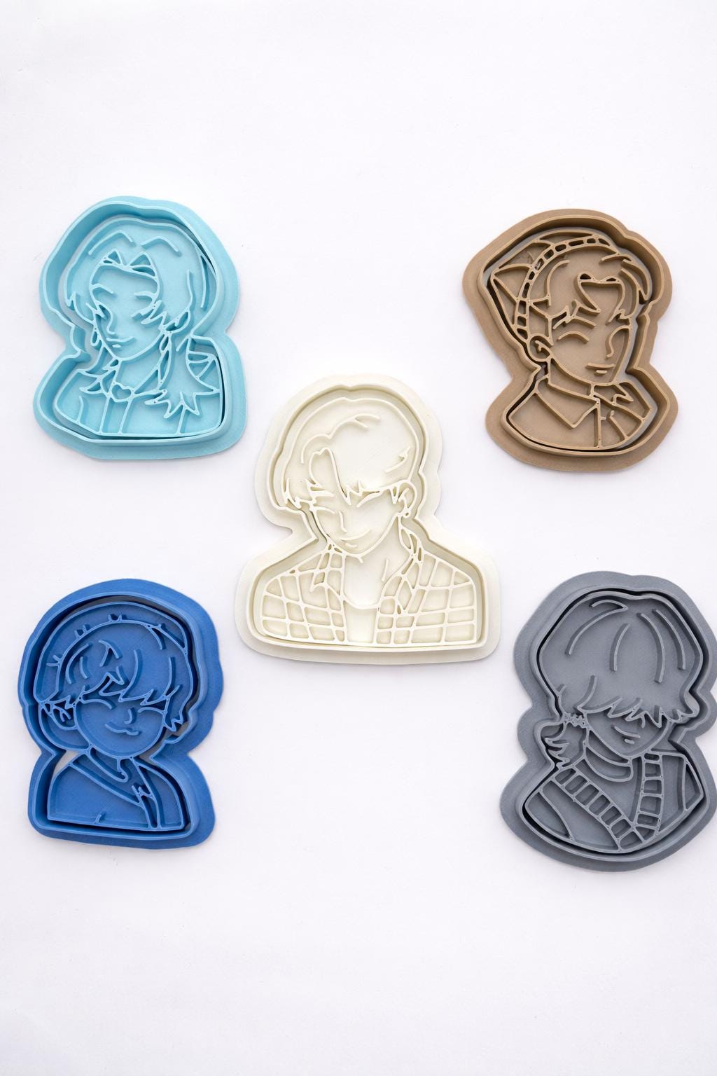 Anime Cookie Cutter Set | Character Fondant Cutters | Cute Baking Cutters | Cookie Stamp Set | Gift for Anime Fans