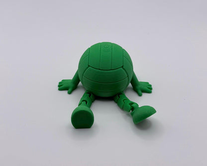 Articulated Volleyball Buddy, 3D Printed Volleyball Desk Toy, Volleyball Gift, Coach Gift, Team Gift, Sports Desk Decor