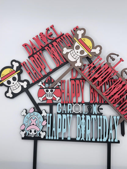 Personalized One Piece-Inspired Cake Topper | Anime Birthday