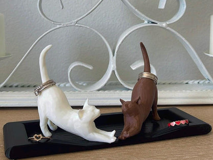 Two Cats Ring Holder Dish | Cat Jewelry Holder Gift