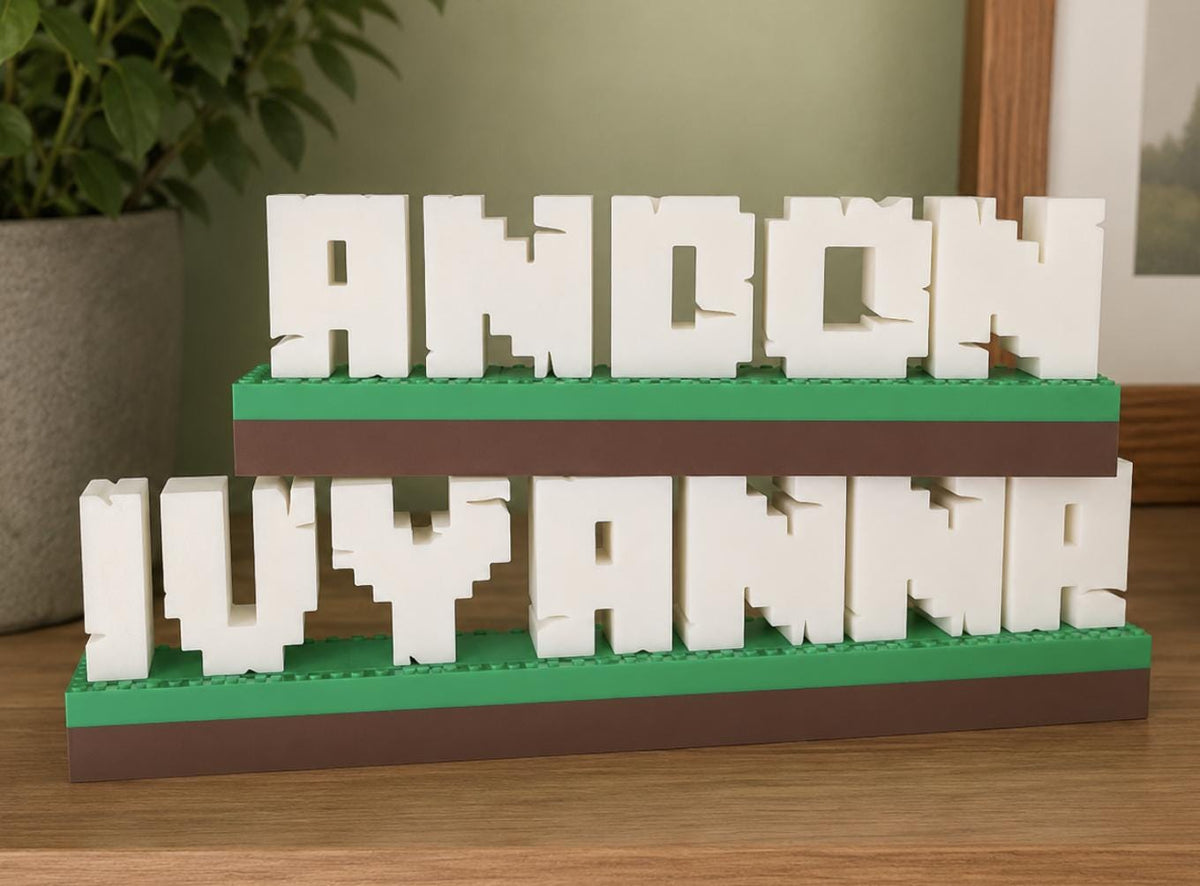 Pixel-Style Custom 3D Nameplate | Personalized Gamer Tag Sign for Kids & Game Rooms
