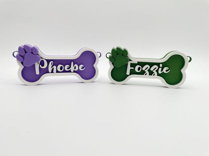 Custom Dog Crate Sign | 3D Printed Bone Puppy Tag