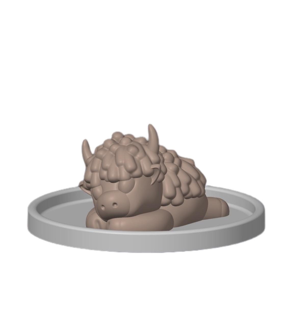 Cute Highland Cow Ring Holder | Kawaii Jewelry Dish Gift for Her