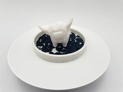 Highland Cow Ring Holder – Floral Dish, Jewelry Organizer - Wedding - For him - For her
