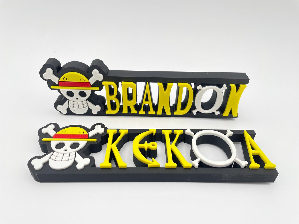 Custom One-of-a-Kind  Name Plate | Personalized Desk or Shelf Decor | Anime | Pirate | Custom Gifts