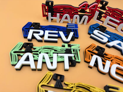Custom Motorsport Driver Sign | Personalized Racing Decor | 3-Letter Decoration | Racing Fan Gift | Custom Name | Grand Prix | F1 Car