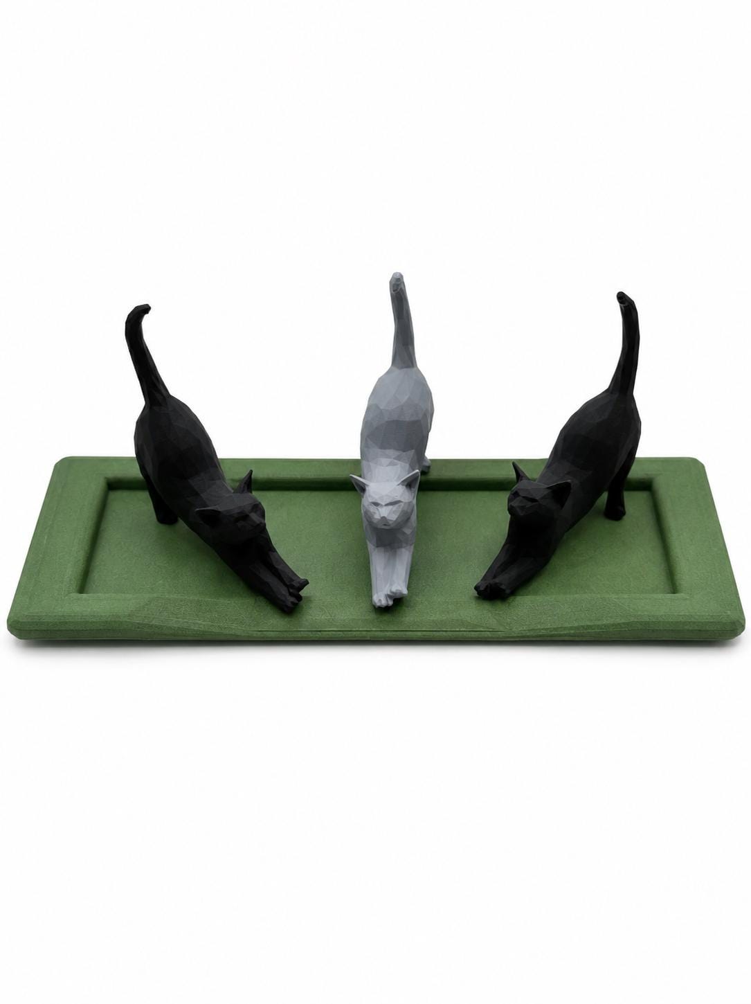 Cat Ring Holder, 3 Cats Ring Dish with Tray, Jewelry Organizer, 3D Printed Cat Lover Gift, Cute Cat Decor, Engagement Ring Holder