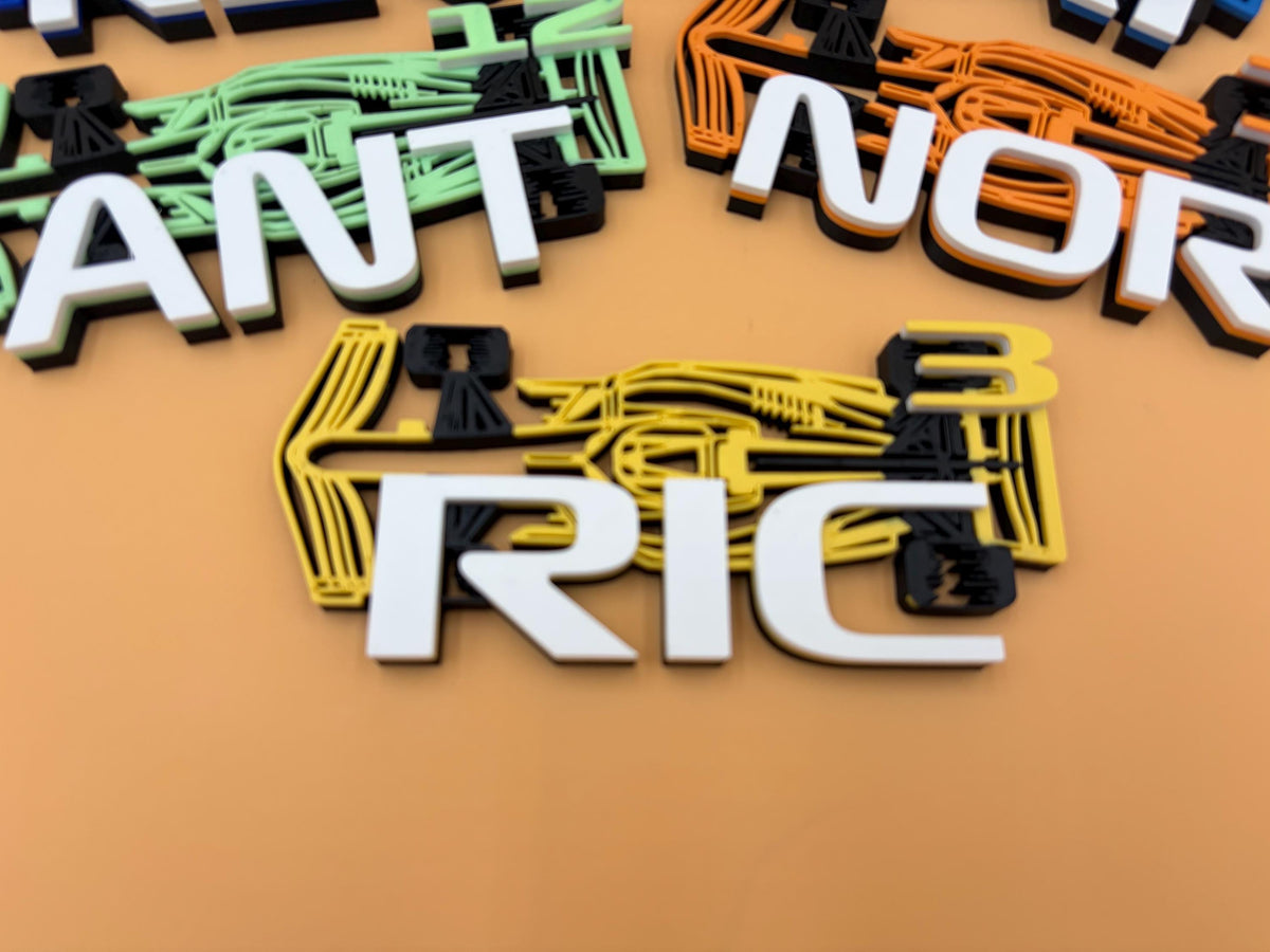 Custom Motorsport Driver Sign | Personalized Racing Decor | 3-Letter Decoration | Racing Fan Gift | Custom Name | Grand Prix | F1 Car