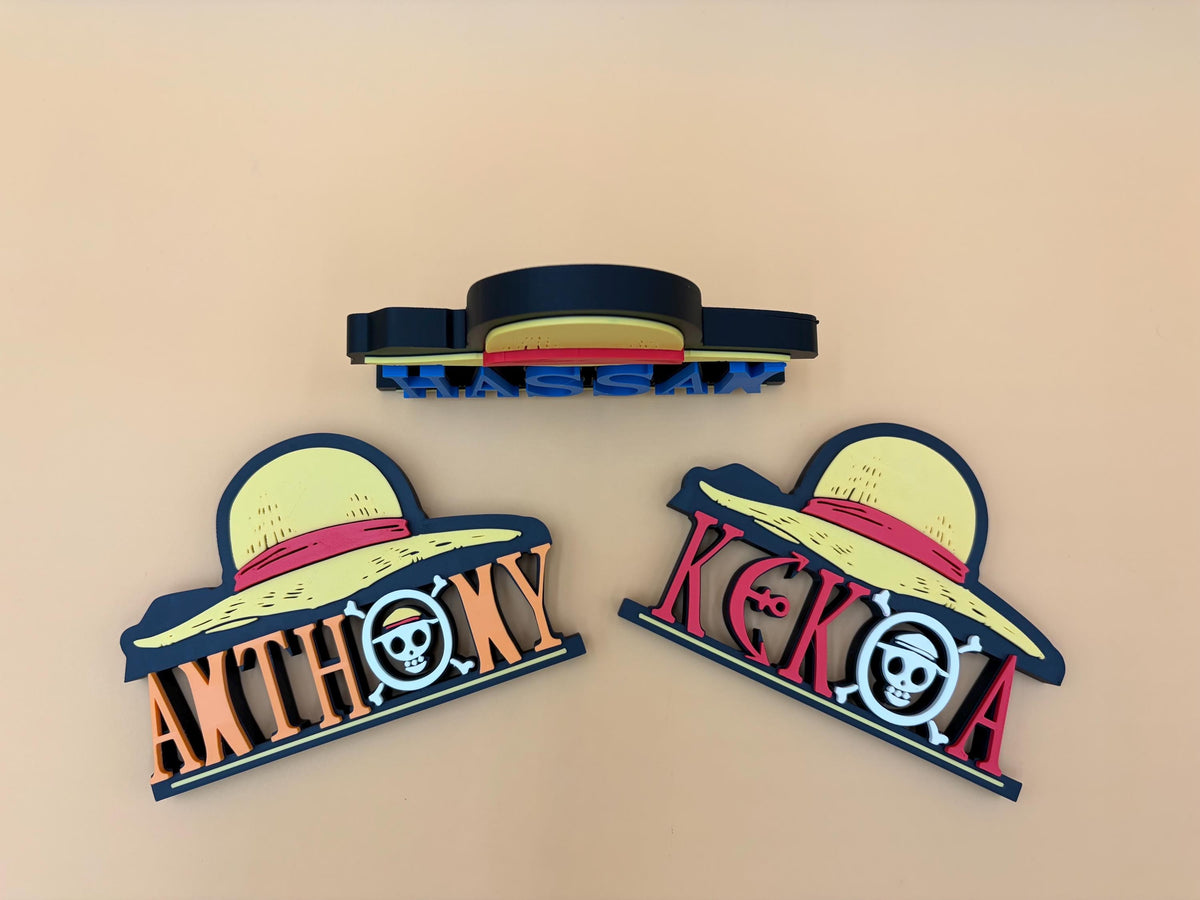 Custom One-of-a-Kind  Name Plate | Personalized Desk or Shelf Decor | Anime | Pirate | Custom Gifts