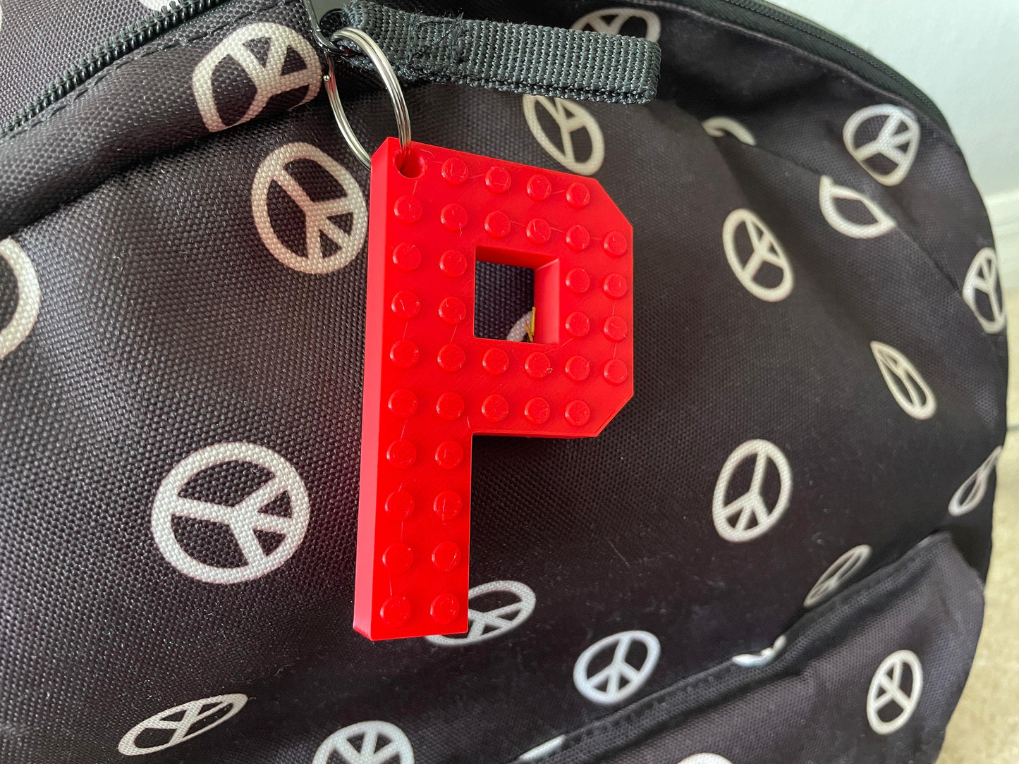 Personalized Building Block Letter Keychains | Back to School | Keychain for Kids | Medium Brick Letters