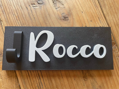 Personalized Dog Leash Holder | Entryway Wall Hook