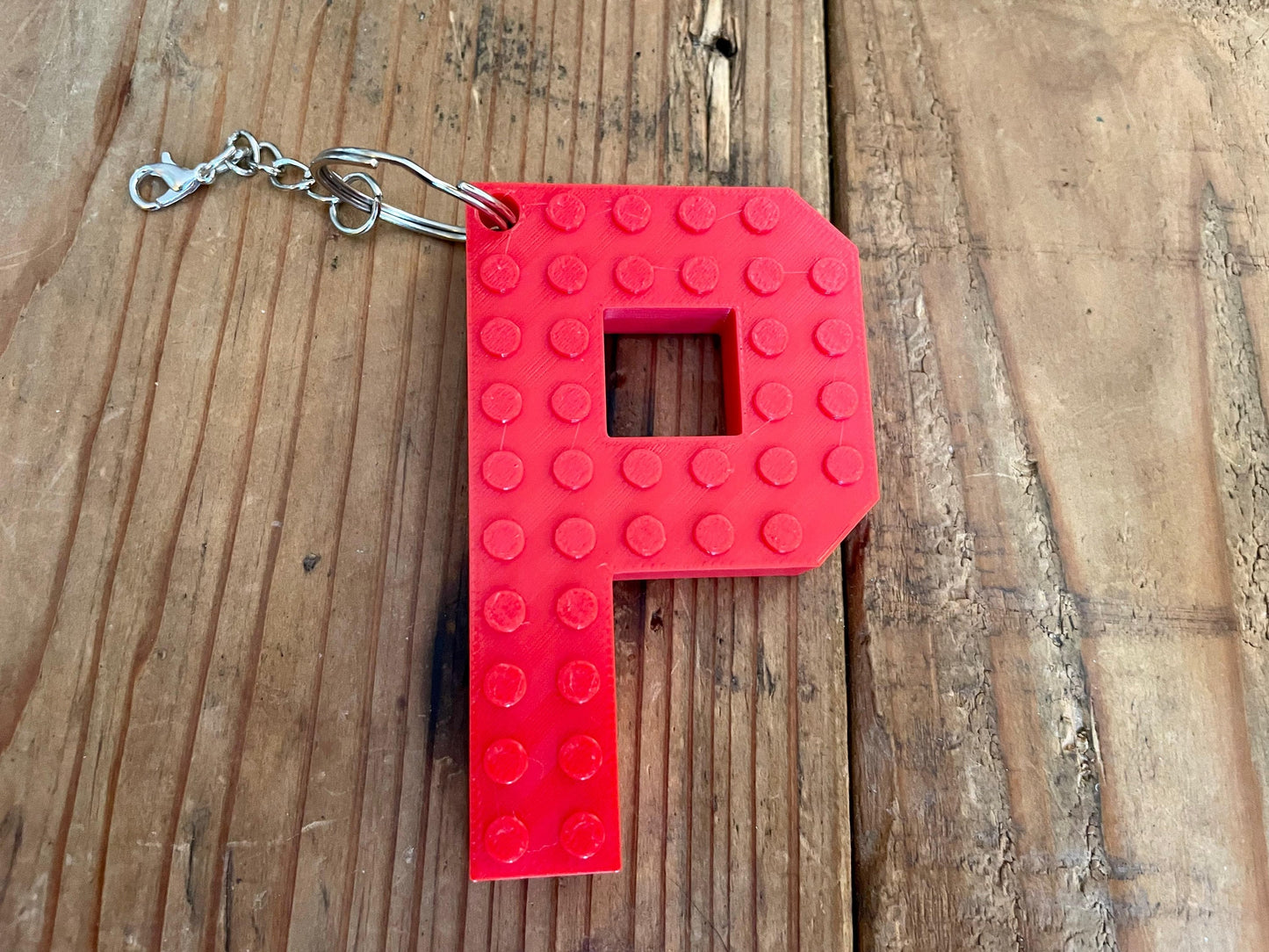 Personalized Building Block Letter Keychains | Back to School | Keychain for Kids | Medium Brick Letters
