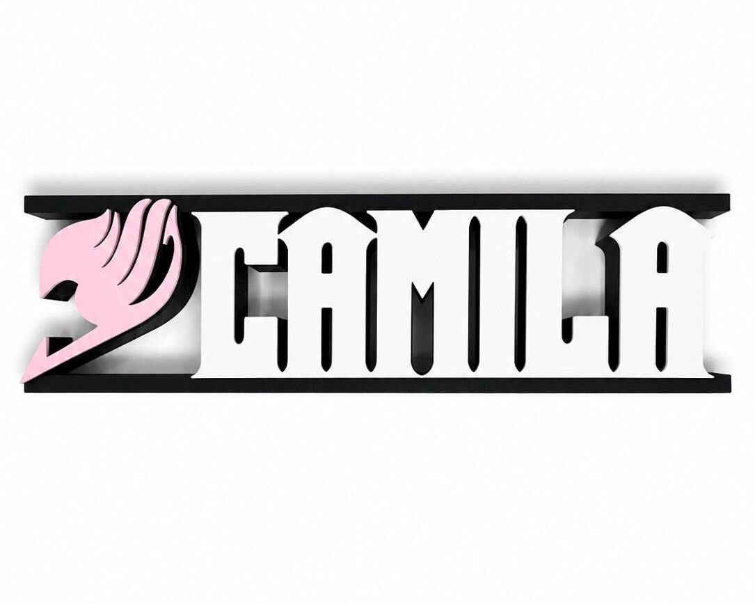 Personalized Fairy Name Sign | Custom 3D Printed Name Plaque | Anime-Inspired Desk Decor | Gaming Room Decor | Custom Gift