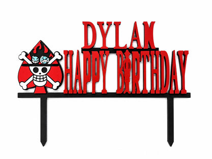 Personalized One Piece-Inspired Cake Topper | Anime Birthday
