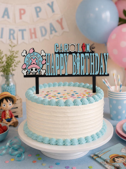 Personalized One Piece-Inspired Cake Topper | Anime Birthday