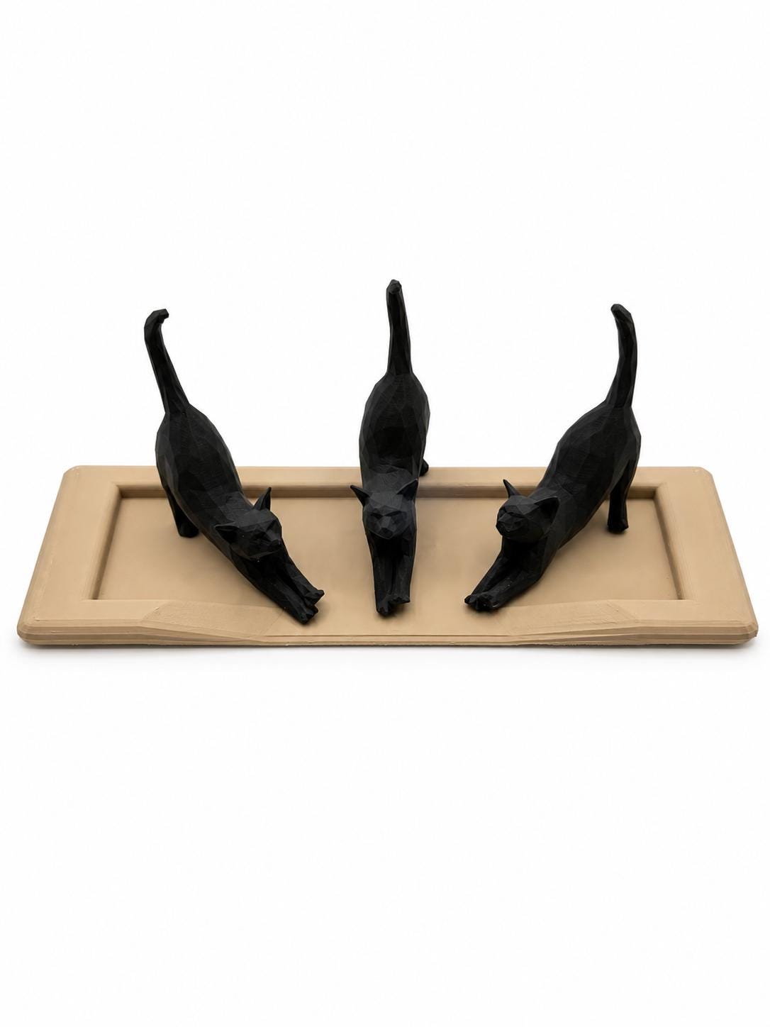 Cat Ring Holder, 3 Cats Ring Dish with Tray, Jewelry Organizer, 3D Printed Cat Lover Gift, Cute Cat Decor, Engagement Ring Holder