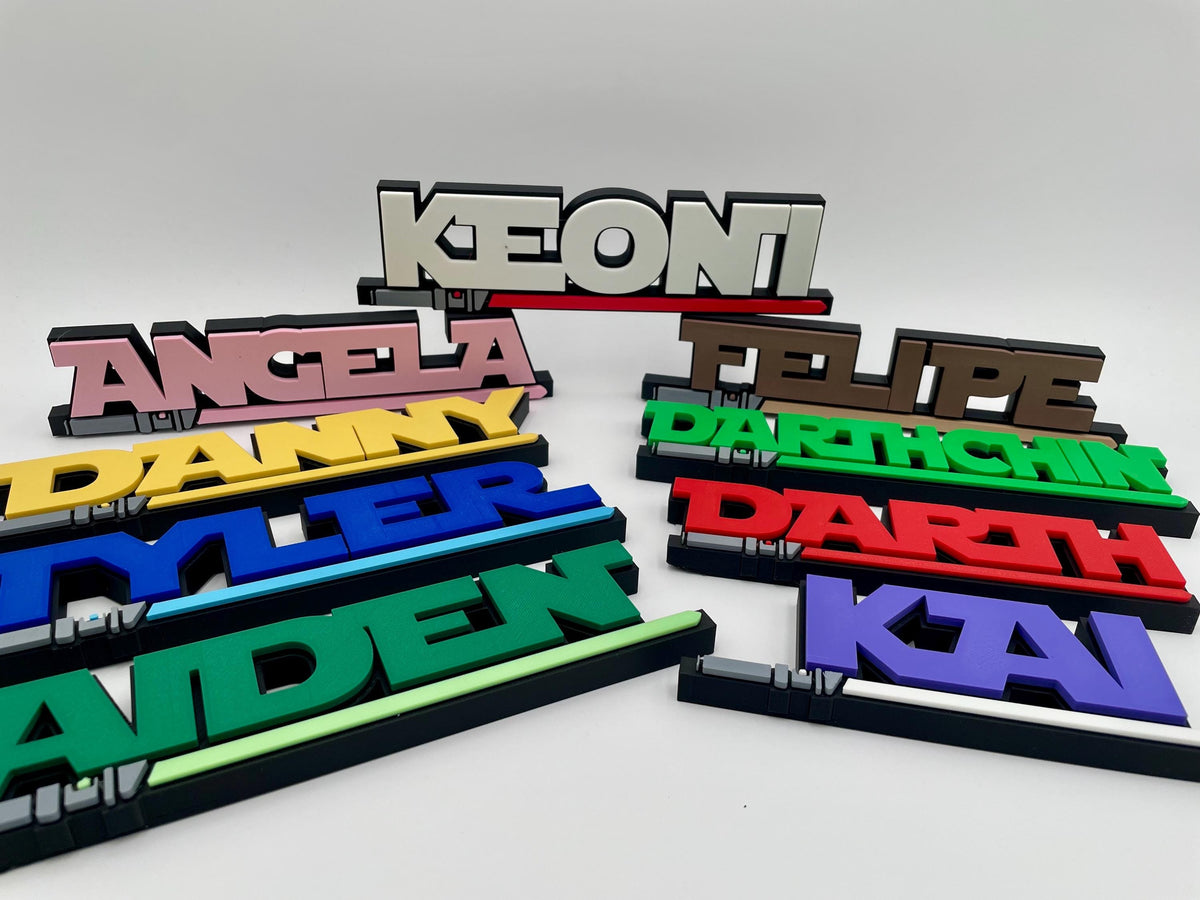 Custom Sci-Fi Name Plate, Personalized Space Battle Desk Decor